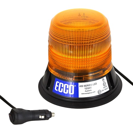 AGRISHOP 12/24V LED Gyrophare Magnetique Orange ECE R10 R65