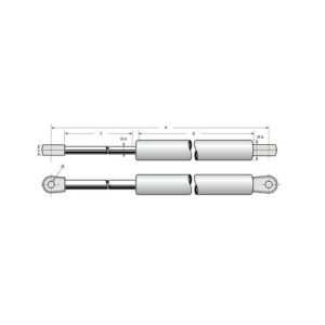 Vérin à gaz 600 Nm à embouts vissés 290 mm - POMMIER 2043921 K